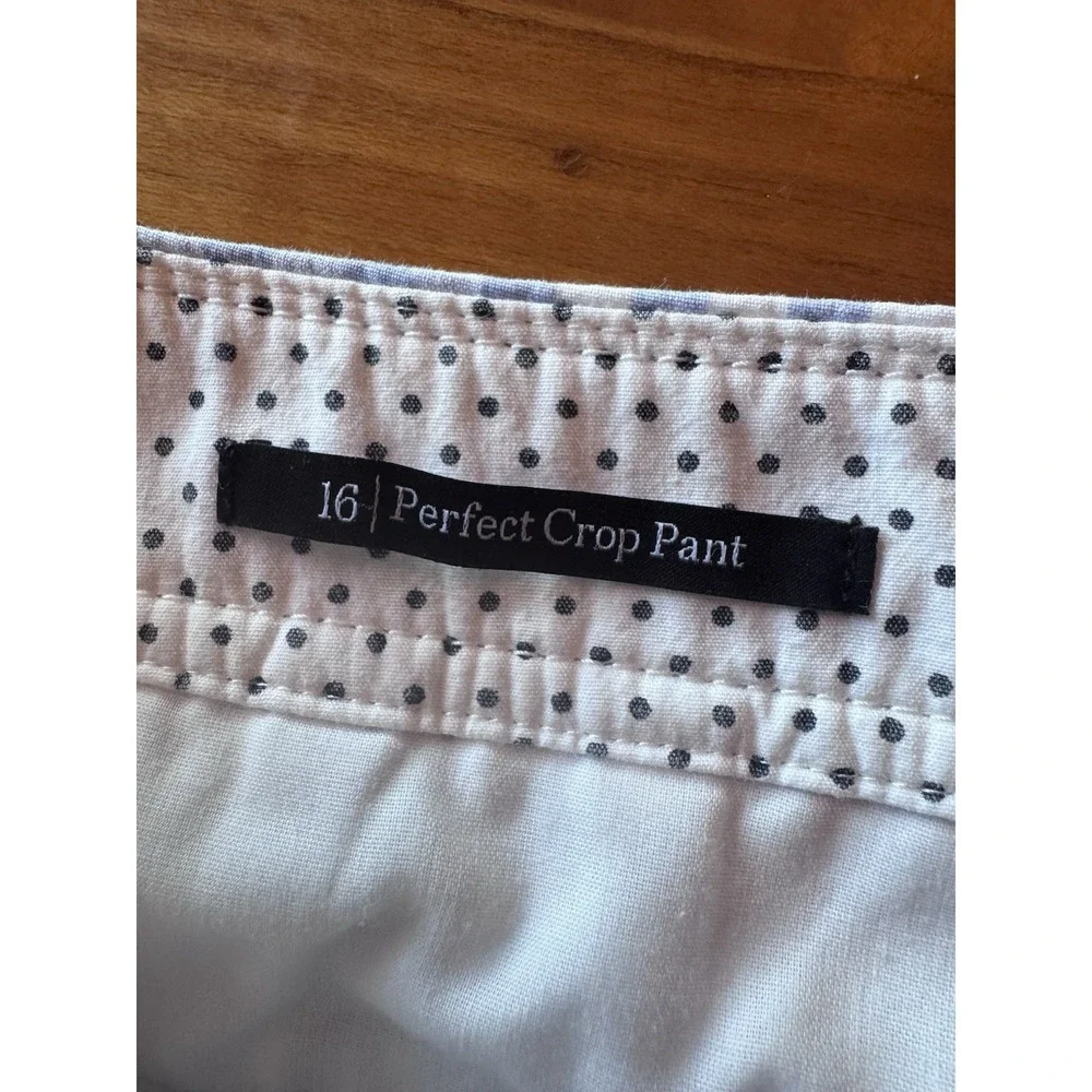 Talbots Perfect Crop Pants Size 16 Blue Gingham Cotton Blend